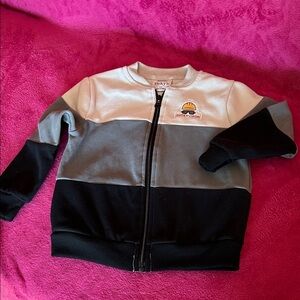 Kids Colorblock Jacket - Black and Gray